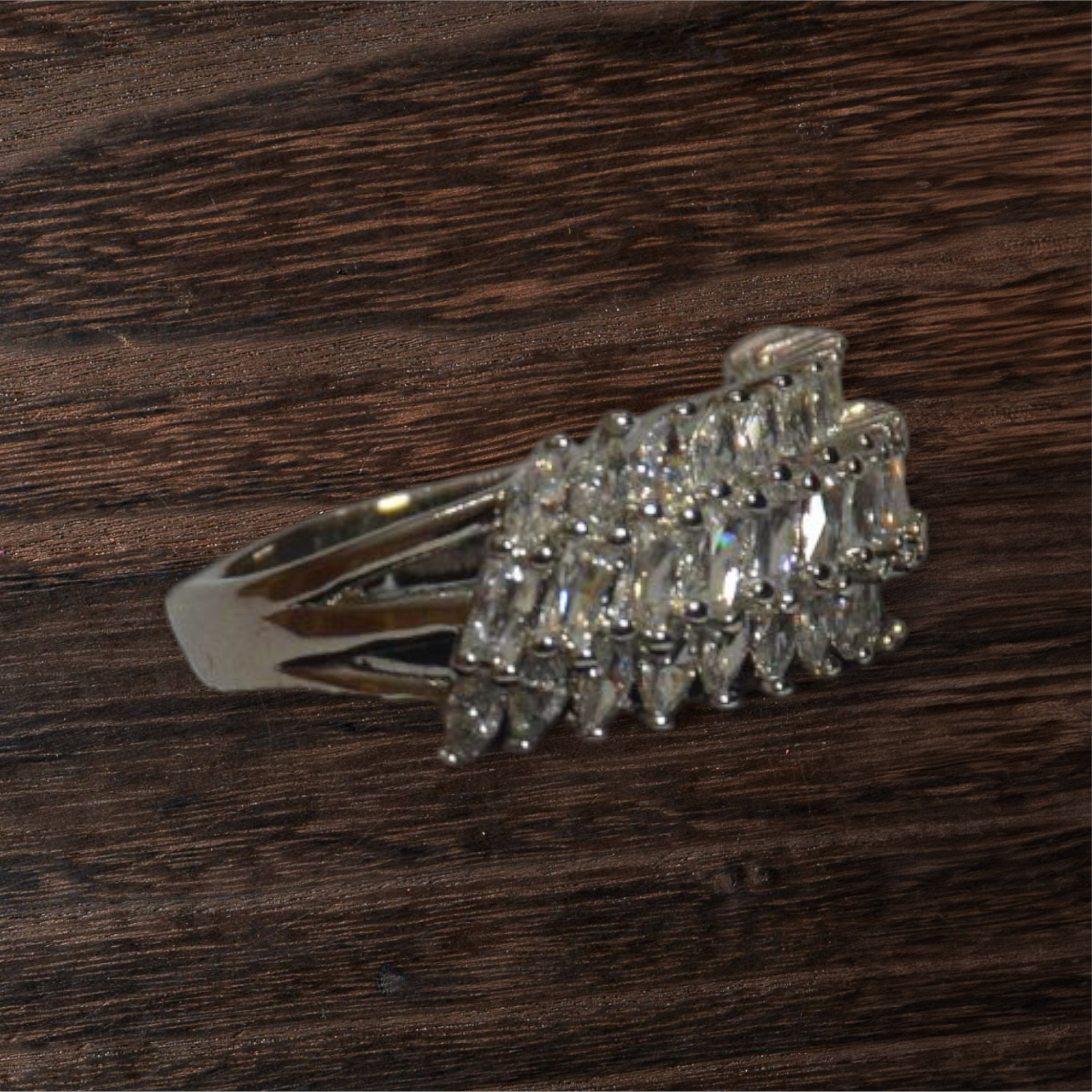 Celestial Cascade Marquise Cluster Ring - Gold & Silver
