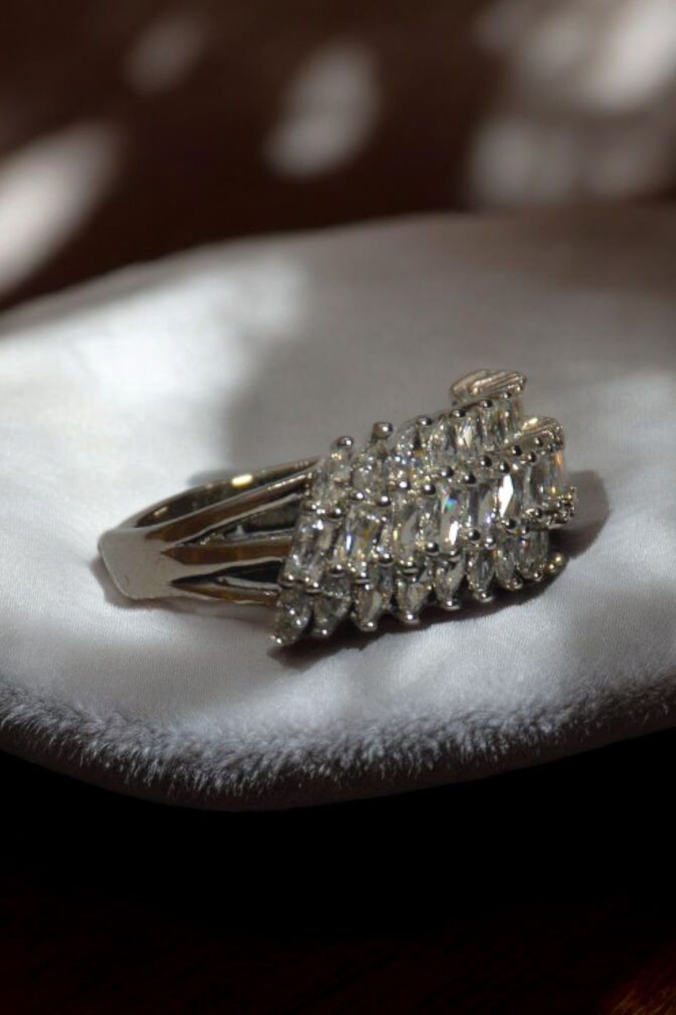 Celestial Cascade Marquise Cluster Ring - Gold & Silver